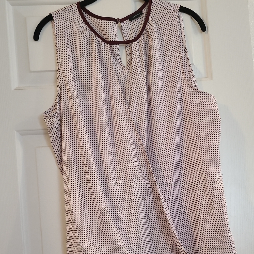 Elegant Sleeveless Top in Brown and White By Ann Taylor